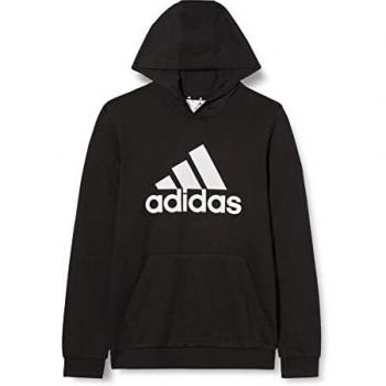 Sudadera con capucha adidas Essentials negra y blanca para niño - 140