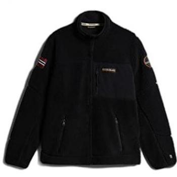 Napapijri Yupik Regular Fit Black Full Zip Fleece Jacket for Men