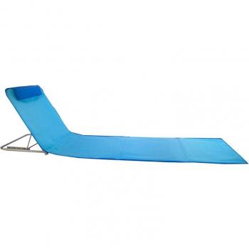Esterilla de playa reclinable XL con ribete royal y estructura de acero