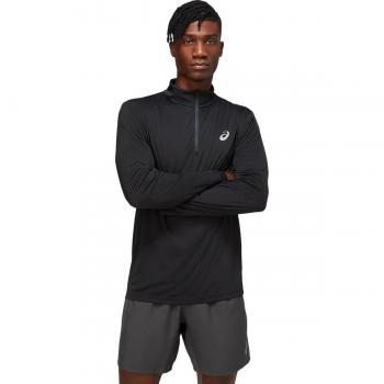 Camiseta de hombre ASICS Core Half Zip manga larga negra - XL