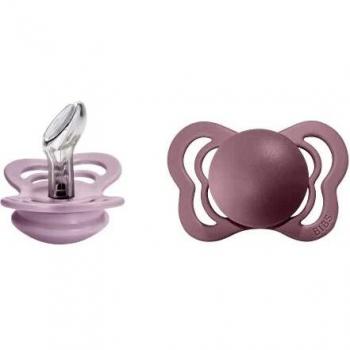 BIBS Chupete Couture Silicona 0-6 meses Dusky Lilac & Heather, 2 piezas