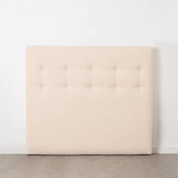 Cabecero de Cama 105 x 8 x 125 cm Tejido Sintético Color Crema