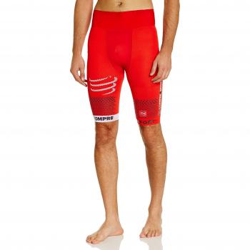 Compressport - Pantalón corto para hombre, talla M, color rojo