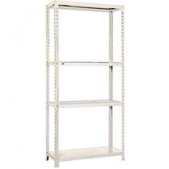 Estantería metálica ECOCLICK MINI 4/400 BLANCO - 1600x800x400 mm, sin tornillos, 4 estantes, ideal para despensa, modelo Simon Rack