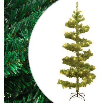 vidaXL Swirl Pre-lit Christmas Tree with Stand Green 150 cm PVC