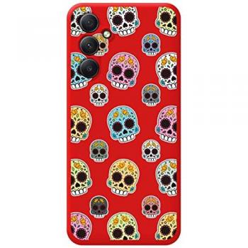 Funda Silicona Líquida Roja para Samsung Galaxy A54 5G con Diseño Catrina y Dibujos