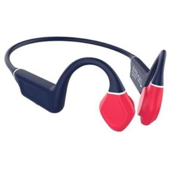 Auriculares Inalámbricos Deportivos de Conducción Ósea Leotec Osea Kuri con Micrófono, Bluetooth, Batería 180mAh, Resistencia al Agua IPX5, Color Azul y Rojo