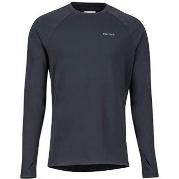 Marmot Midweight Harrier LS Crew - Camiseta Interior para Hombre, Hombre, 10930-001-4-M, Negro, Medium