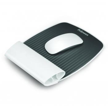 Fellowes I-Spire - Alfombrilla con reposamuñecas flexible para ratón, color blanco y gris