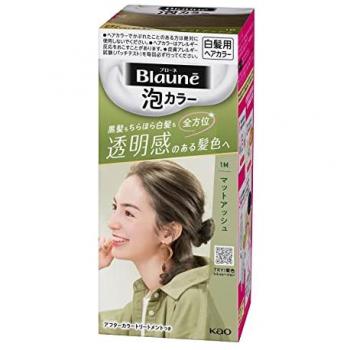 Kao Blaune Bubble Color Foam for Gray Hair - 1M Matte Ash (Quasi-drug)