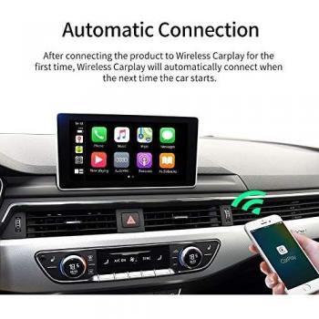 Carlinkit 2.0 Adaptador inalámbrico CarPlay para Audi A3 A4 A5 A6 A7 Q2 Q7 Q5 2017-2019 El Coche Tiene OEM CarPlay con Cable Convertir a Wireles CarPlay, Sistema de actualización en línea, iOS 13-14