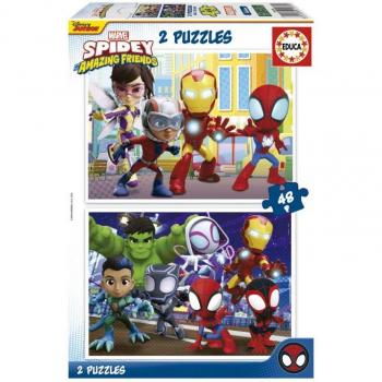 Puzzle Infantil Spidey & His Amazing Friends 2x48 Piezas