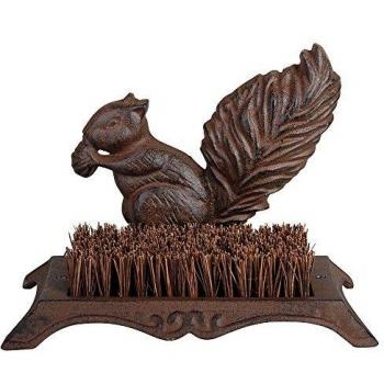 Squirrel Decorative Boot Brush - 15.8 x 25.3 x 18.4 cm - Brown