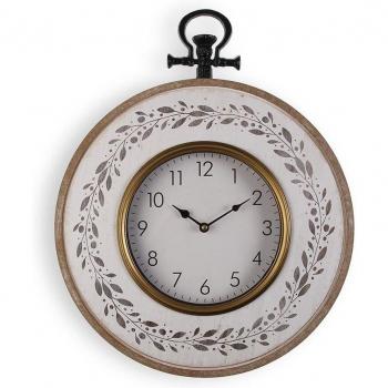 Reloj de Pared Versa Hojas Metal Madera MDF 50 x 6,5 x 40 cm