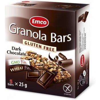 Barrita de Cereales con Chocolate Negro Sin Gluten 5x25g Emco