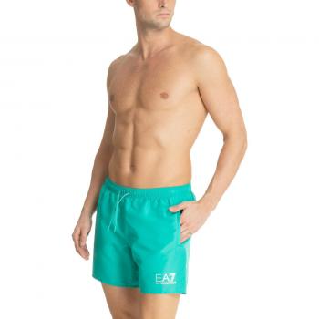 BaÃ±ador largo medio verde EA7 para hombre con logo pequeño