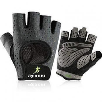VERTAST - Guantes de gimnasio con agarre acolchado sin dedos para levantamiento de pesas, entrenamiento combinado, ciclismo, para mujer y hombre, Mujer, color gris, tamaño extra-large