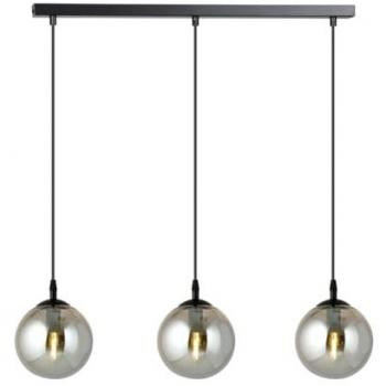 Lámpara de Suspensión Cosmo EPIKASA, Acero con recubrimiento de polvo y Vidrio, Color Negro y Gris, Dimensiones 70x100x14 cm