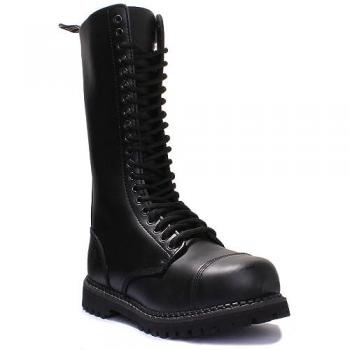 Grinders King CS Unisex Black Punk Military Boots with Steel Toe - Size UK 11
