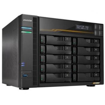 Sistema NAS ASUSTOR Lockerstor 10 Gen3 AS6810T de 10 Bahías, Procesador AMD Ryzen Quad-Core 2.3 GHz, 16GB RAM ECC DDR5, 4 Slots M.2 NVMe,