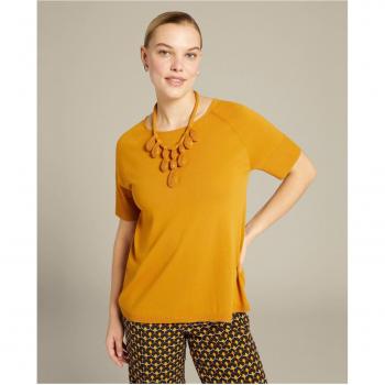 Jersey de mujer liso de manga corta con collar