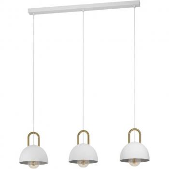 Lámpara Colgante Industrial Eglo Calmanera LED 3xE27 Blanco y Oro