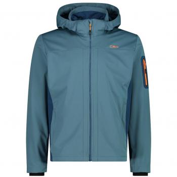 CMP Men's Hydro/Blue Steel Light Softshell Jacket with Removable Hood