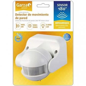 Garza Power - Detector de Movimiento Infrarrojo de Pared, Ángulo de Detección 180º, protección IP44
