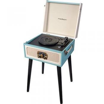 Giradiscos Retro Madison MAD-LPRETRO-MKII con Bluetooth, USB/SD, Tuner FM y Altavoces Integrados