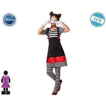 Disfraz de Mimo para niña con vestido, talla 10-12 años