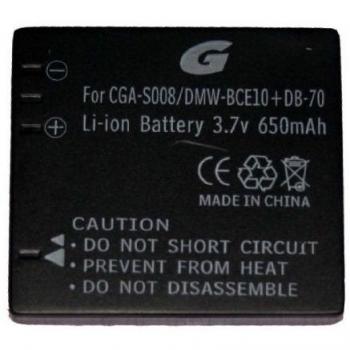 Bilora GPI 659 - Batería de ion de litio equivalente a Panasonic DMW-BCE10/S008, Panasonic VW-VBJ-10E y Ricoh DB-70