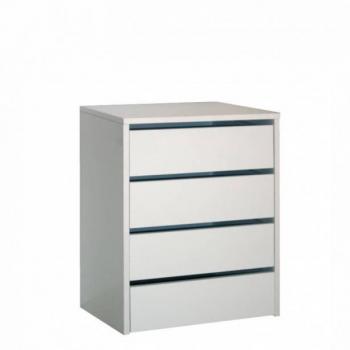 Cajonera Armario Auxiliar Tamaño Pequeño con 3 Cajones Color Blanco Brillo 46x64x45 cm