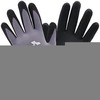 12 Pares FOURSCOM Guantes de trabajo EN388 clase 4131, Nylon / elastano / nitrilo, talla 10-XL, gris / negro