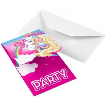 Amscan International 11012126 Licencia invitadaBarbie-Dreamtopia Inv & Env 8