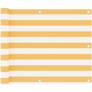 Toldo para balcón de tela oxford blanco y amarillo 75x600 cm