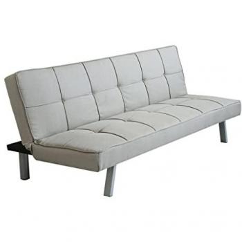 Sofá Cama Aaron 3 Plazas Imbottito Salvaspacio Gris Claro con Sistema Click Clak 178x80x71cm