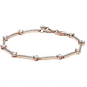 Pandora Pulsera de oro rosa de 14 quilates, aleación de metal chapado en oro rosa de 18 cm
