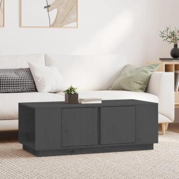 Mesa de centro de madera maciza de pino 110x50x40 cm en color Natural, Blanco y Gris para salón o comedor, también conocida como Mesita Auxiliar o Mesa de Café
