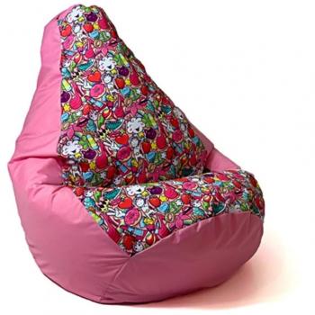 Sako bolso puf estampado pera rosa hada XXL 140 x 100 cm