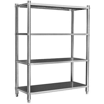 Estantería de Acero Inoxidable para Almacenaje Profesional en Gastronomía y Taller - Cargas Pesadas 120x50x155cm