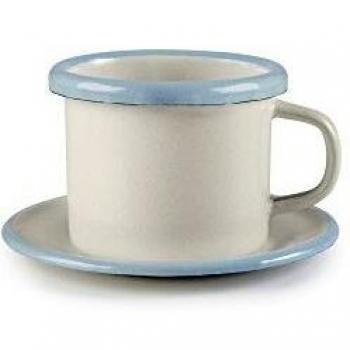 IBILI 920205 Vaso Versalles con Plato, Acero, Color Blanco, 9 x 5 x 5 cm