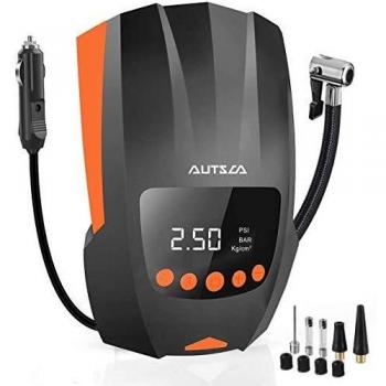 AUTSCA Compresores de Aire Portátiles DC-12V 150PSI Digital Inflador de Neumáticos con Pantalla LED y Cable Largo. Adecuado para automóviles, Bicicletas, Motocicletas, inflables y Pelotas.