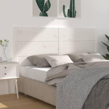 Cabecero para cama blanca de madera maciza de pino 206x4x100 cm