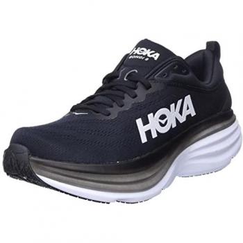Hoka Men's Bondi 8 Road Running Shoes - Maximum Cushioning, Black/White
