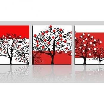 LY&HYL lienzo conjunto / Sin marco lienzo de la lámina Paisaje / Floral/Botánico Modern,Tres Paneles Lienzos Cuadrado lámina Decoración de pared , 15 x 15