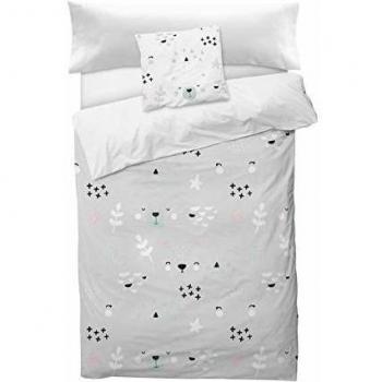 NORKIDS Funda nórdica Faces Grey Cama 90