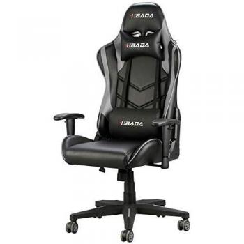 Hbada Silla de Juego Silla de Escritorio Silla de Oficina Silla ejecutiva Silla giratoria ergonómica Silla para computadora imitación de Cuero con reposacabezas y cojín de Cuero