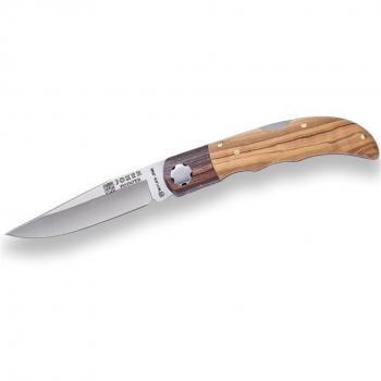 Navaja Joker Pointer NO118 deportiva de bolsillo con cachas de olivo y virola palisandro, hoja 8 cm - Ideal para actividades al aire libre