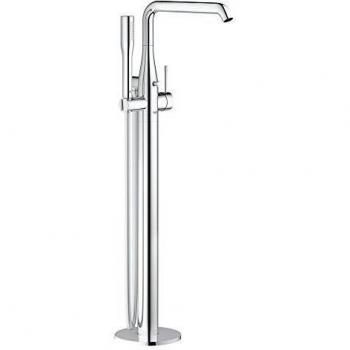 Grohe Essence - Grifo de bañera con sistema de montaje en suelo, teleducha Grohe Euphoria Cosmopolitan Stick, ángulo de giro ajustable a 0°, 150° o 360°, aireador Grohe AquaGuide