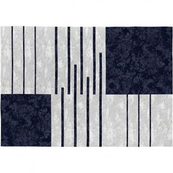 Alfombra de diseño Tokio-417 en tonos azules y grises, tamaño 160 x 230 cm